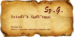 Szivák Gyöngyi névjegykártya
